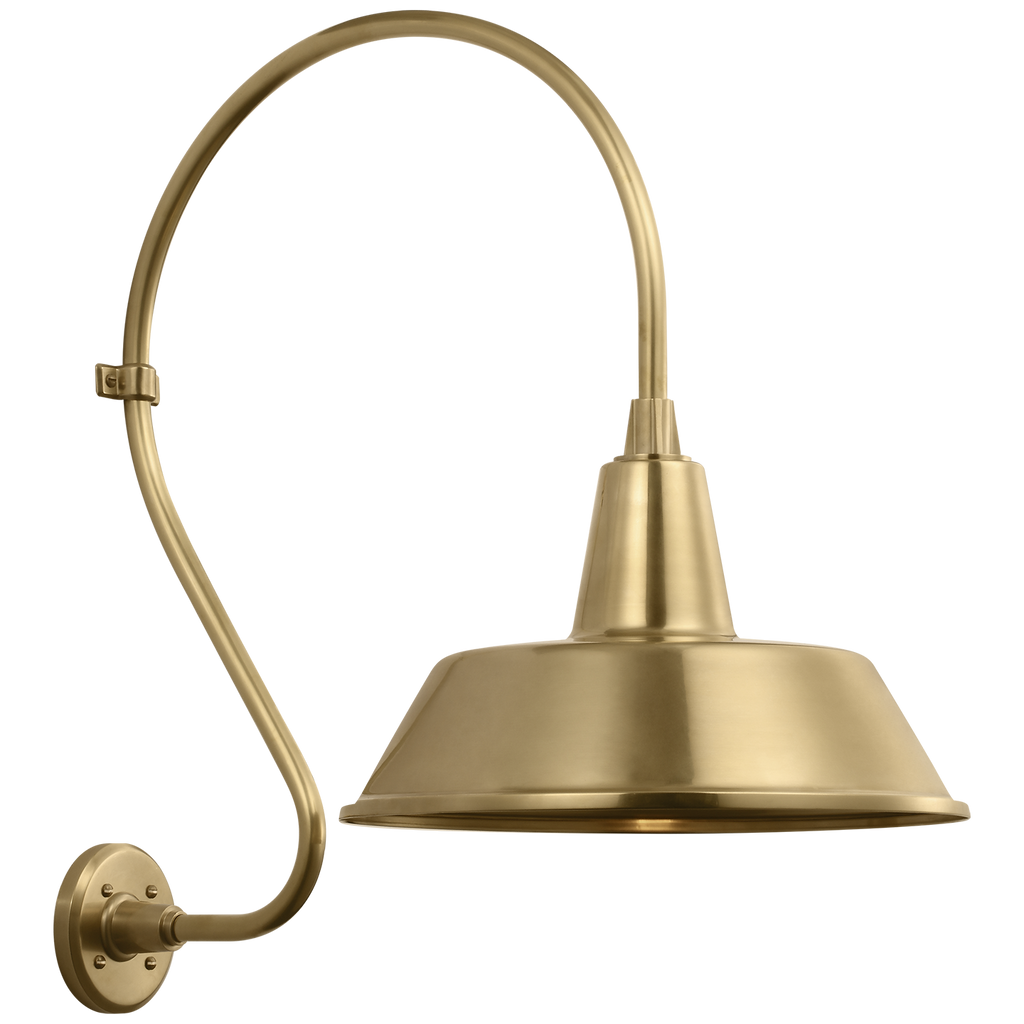 Academy 18" Larrabee Barn Light | Hand-Rubbed Antique Brass | 16 | 16" Hand-Rubbed Antique Brass Bowers Shade