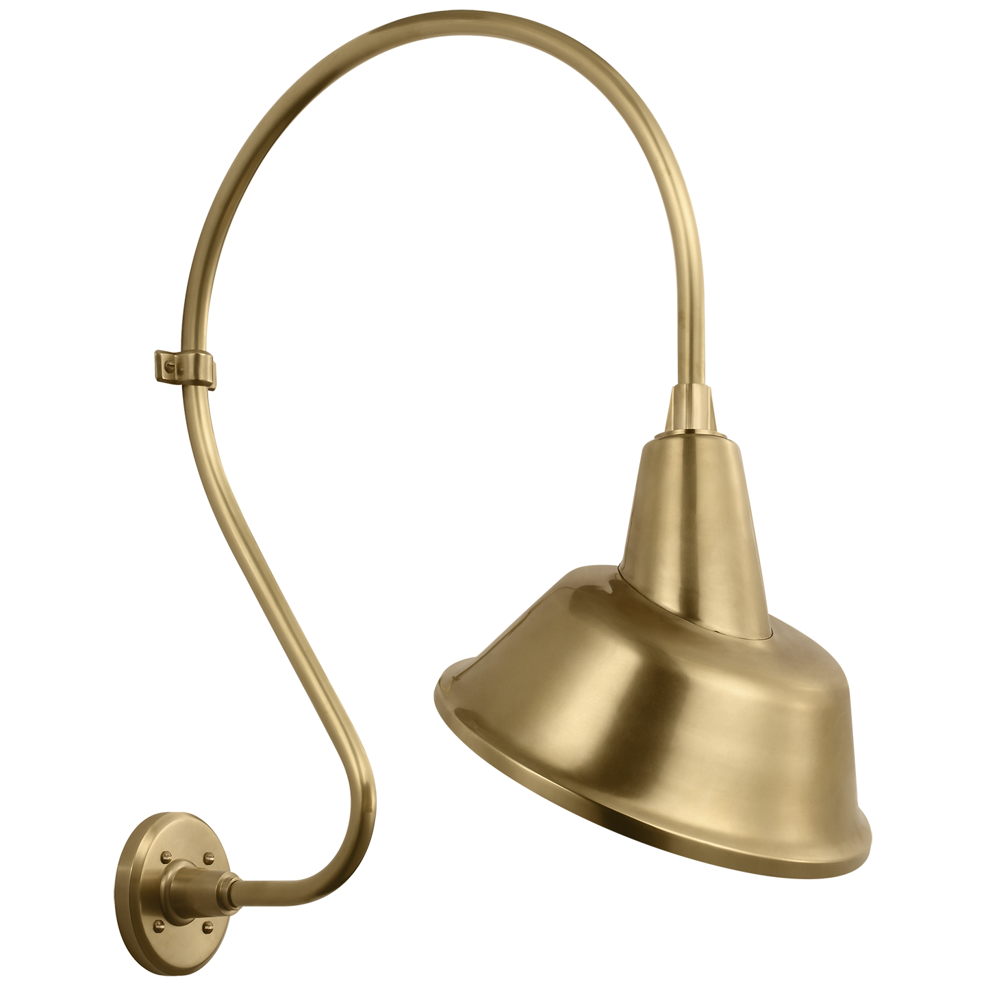 Academy 18" Larrabee Barn Light | Hand-Rubbed Antique Brass | 12.5 | 12.5" Hand-Rubbed Antique Brass Tilted Bowers Shade