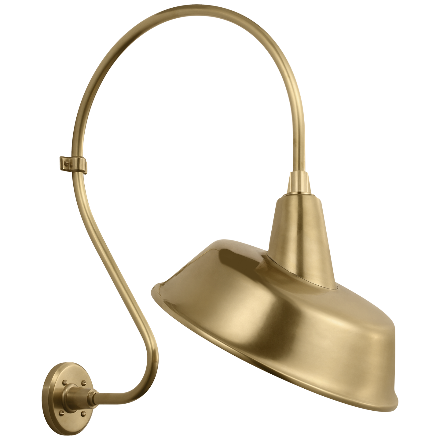 Academy 18" Larrabee Barn Light | Hand-Rubbed Antique Brass | 16 | 16" Hand-Rubbed Antique Brass Tilted Bowers Shade