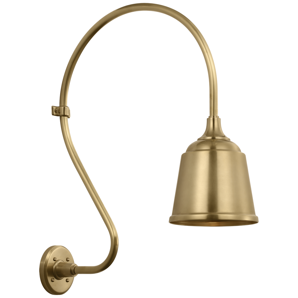 Academy 18" Larrabee Barn Light | Hand-Rubbed Antique Brass | 8 | 8" Hand-Rubbed Antique Brass Rockhouse Shade