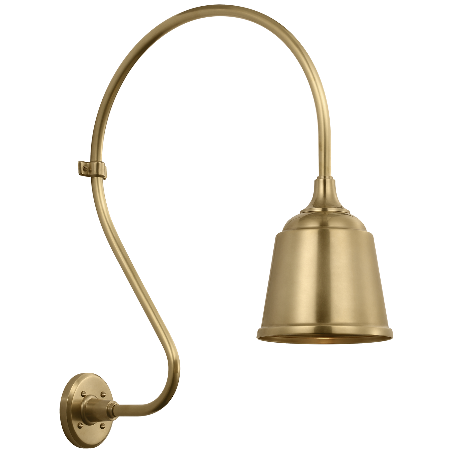 Academy 18" Larrabee Barn Light | Hand-Rubbed Antique Brass | 8 | 8" Hand-Rubbed Antique Brass Rockhouse Shade