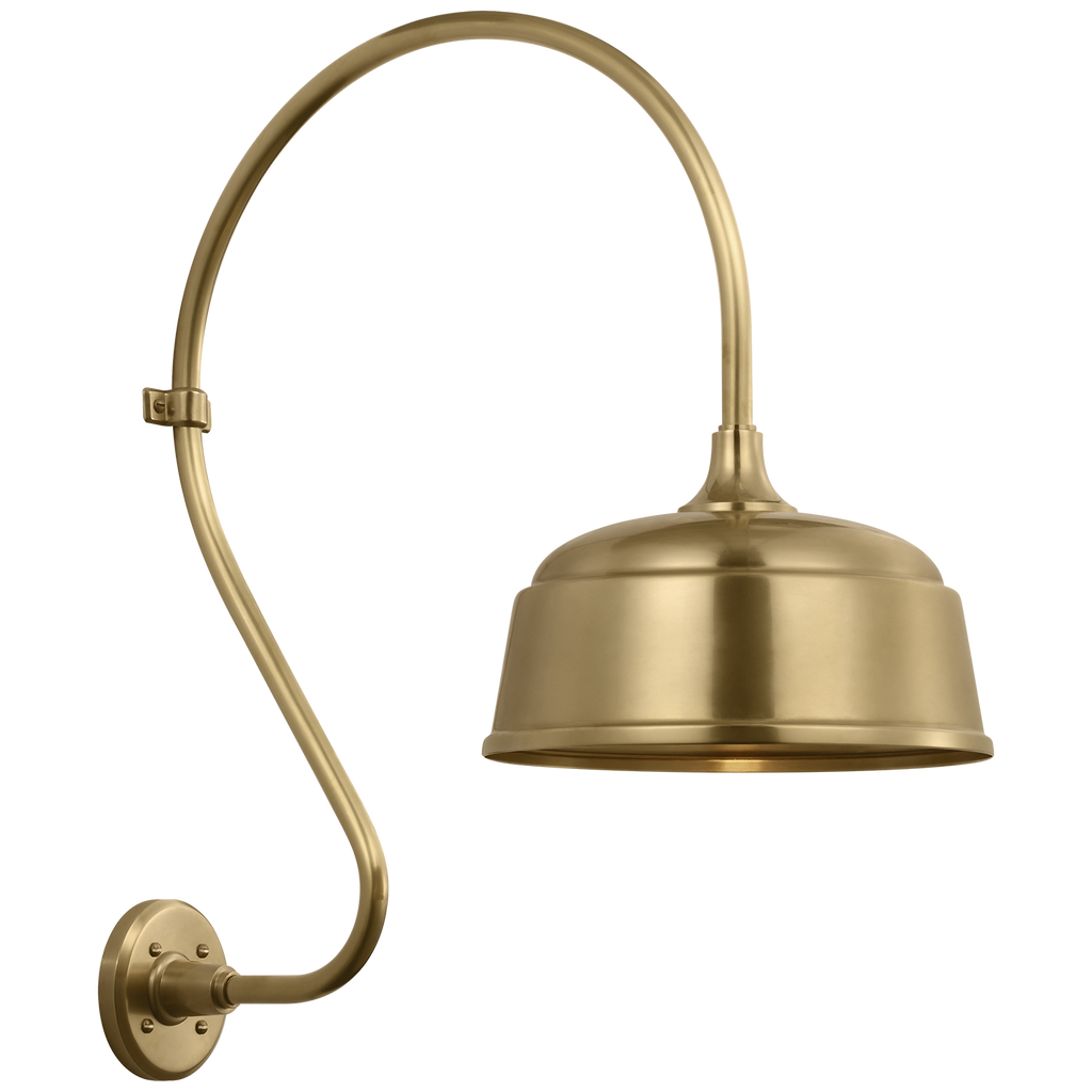 Academy 18" Larrabee Barn Light | Hand-Rubbed Antique Brass | 12.5 | 12.5" Hand-Rubbed Antique Brass Rockhouse Shade