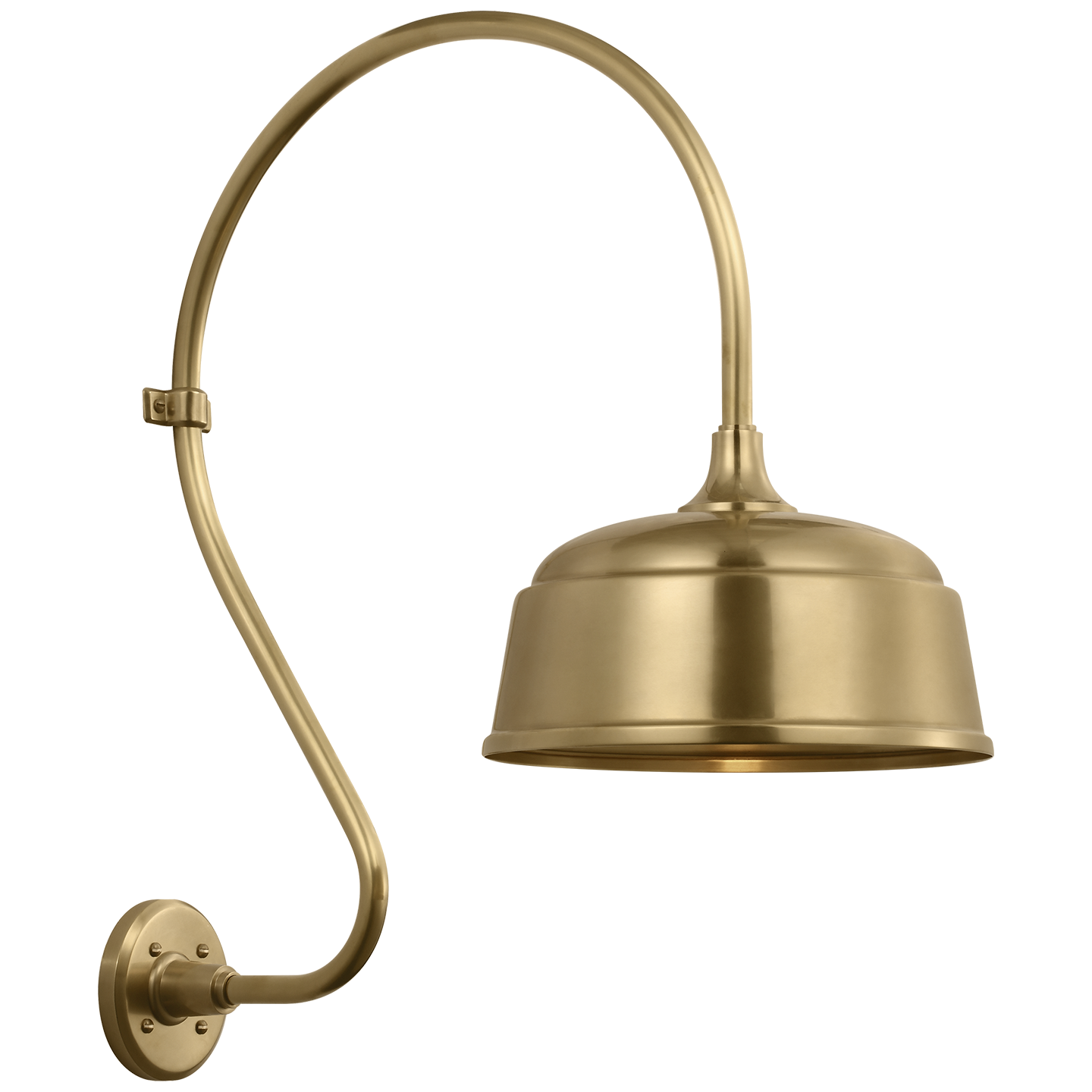 Academy 18" Larrabee Barn Light | Hand-Rubbed Antique Brass | 12.5 | 12.5" Hand-Rubbed Antique Brass Rockhouse Shade