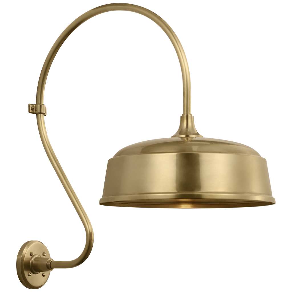 Academy 18" Larrabee Barn Light | Hand-Rubbed Antique Brass | 16 | 16" Hand-Rubbed Antique Brass Rockhouse Shade