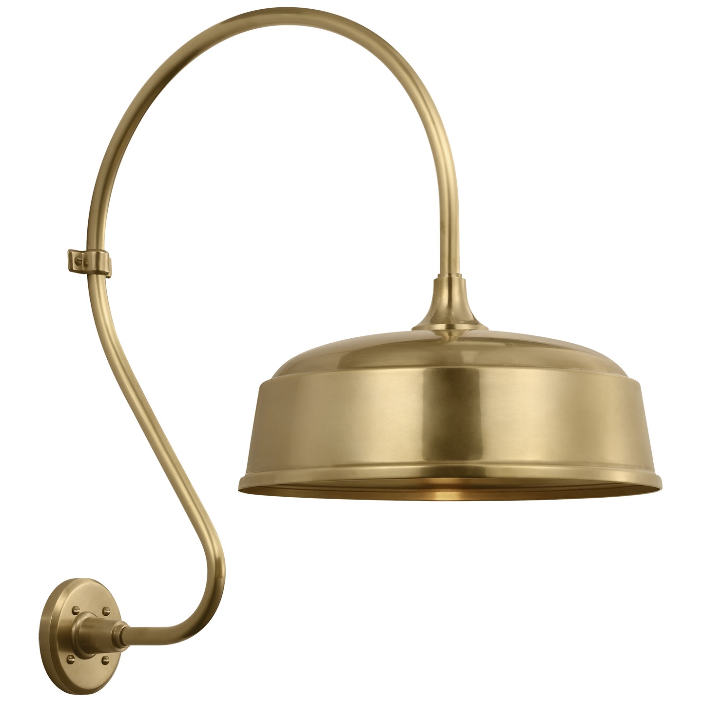Academy 18" Larrabee Barn Light | Hand-Rubbed Antique Brass | 16 | 16" Hand-Rubbed Antique Brass Rockhouse Shade