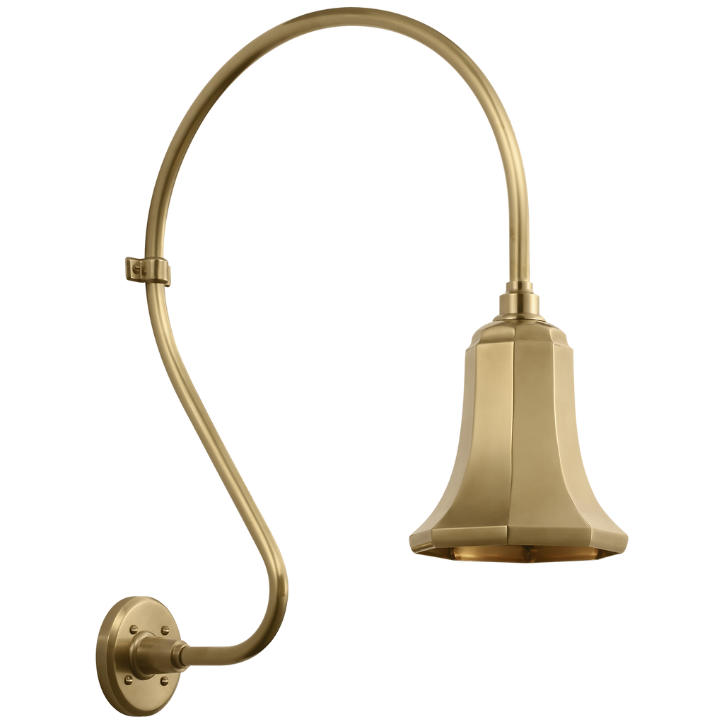 Academy 18" Larrabee Barn Light | Hand-Rubbed Antique Brass | 7.5 | 7.5" Hand-Rubbed Antique Brass Savannah Shade
