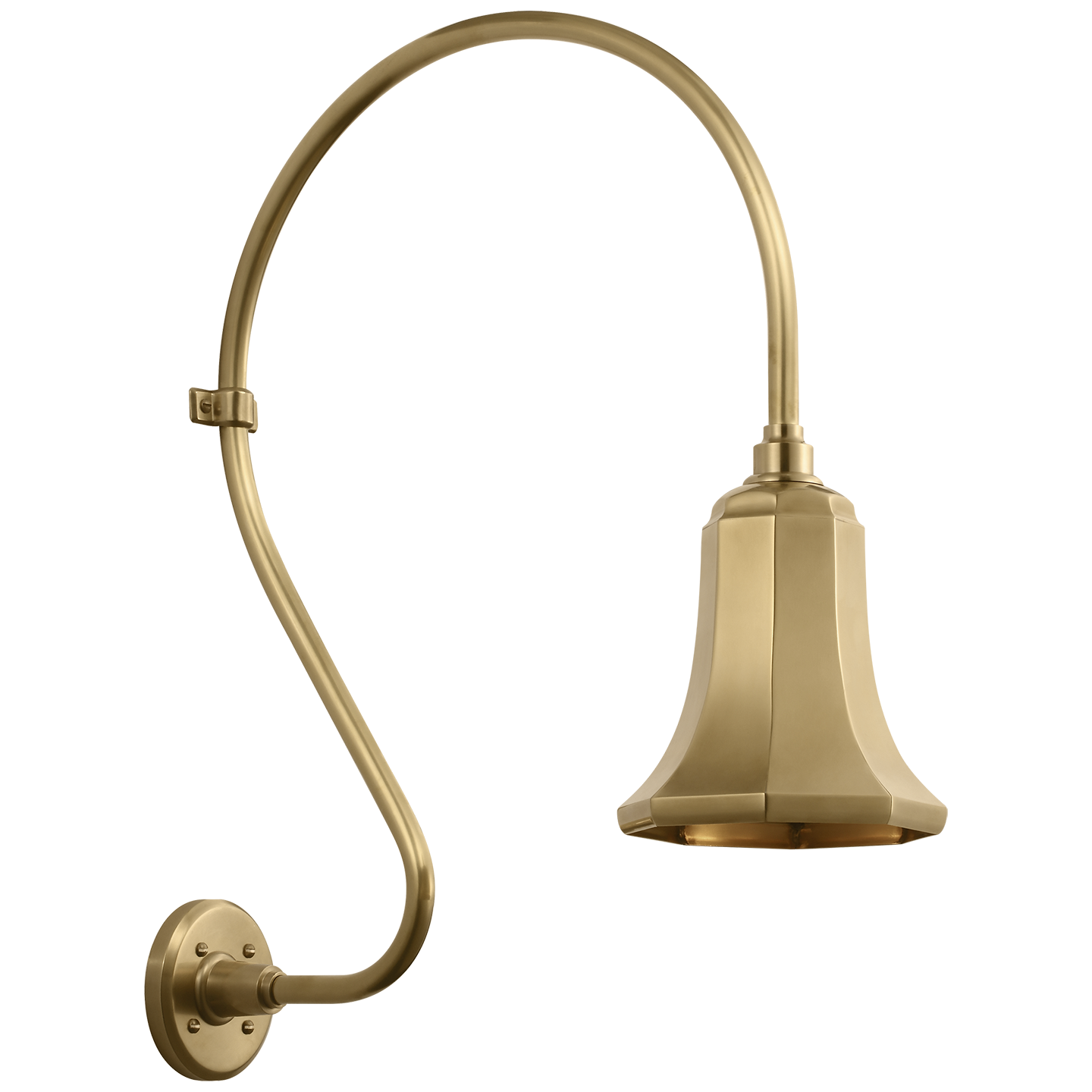 Academy 18" Larrabee Barn Light | Hand-Rubbed Antique Brass | 7.5 | 7.5" Hand-Rubbed Antique Brass Savannah Shade