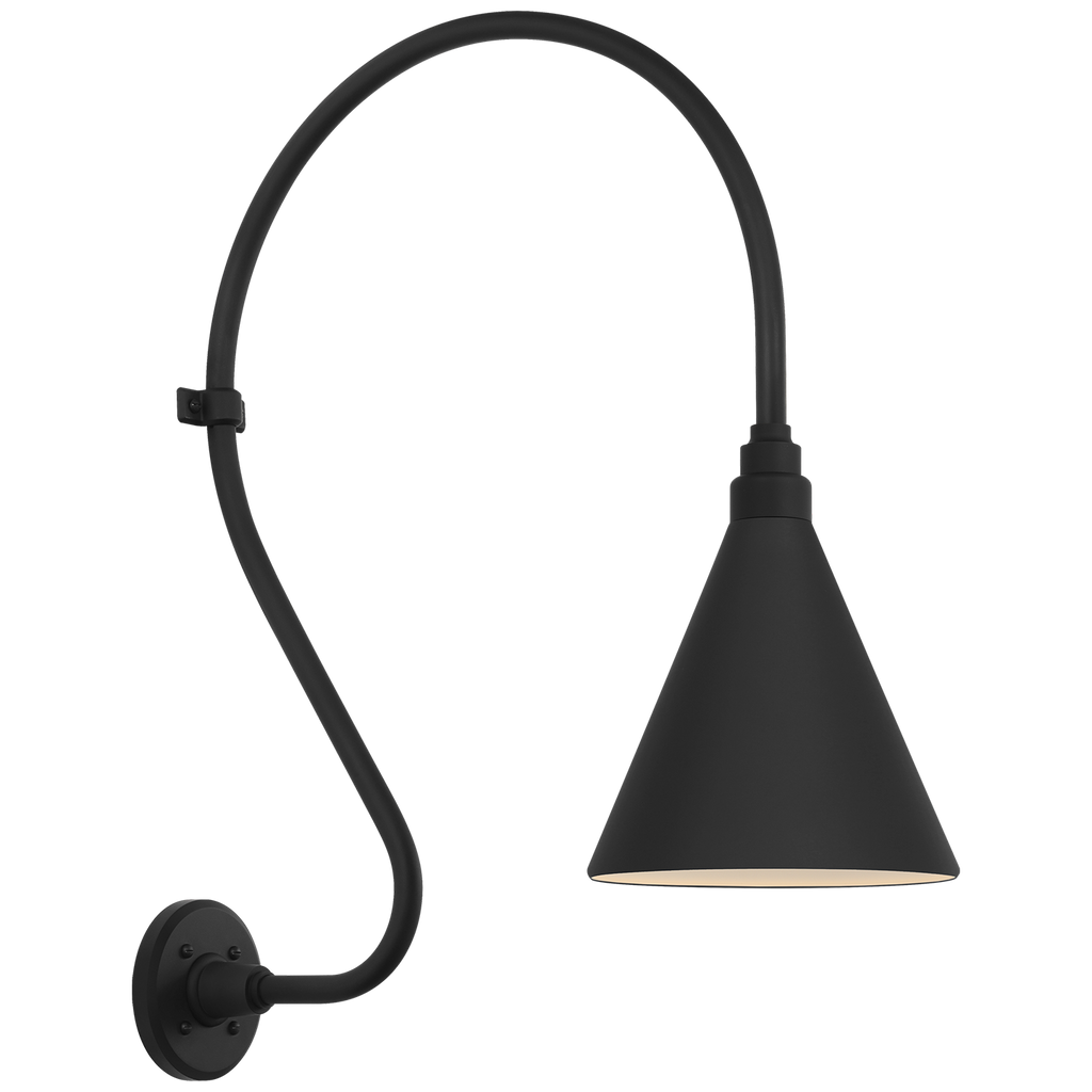 Academy 18" Larrabee Barn Light | Matte Black | 9 | 9" Matte Black Conical Savannah Shade