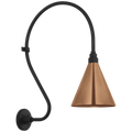 Academy 18" Larrabee Barn Light | Matte Black | 9 | 9" Soft Copper Conical Savannah Shade