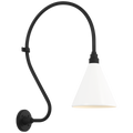 Academy 18" Larrabee Barn Light | Matte Black | 9 | 9" White Conical Savannah Shade