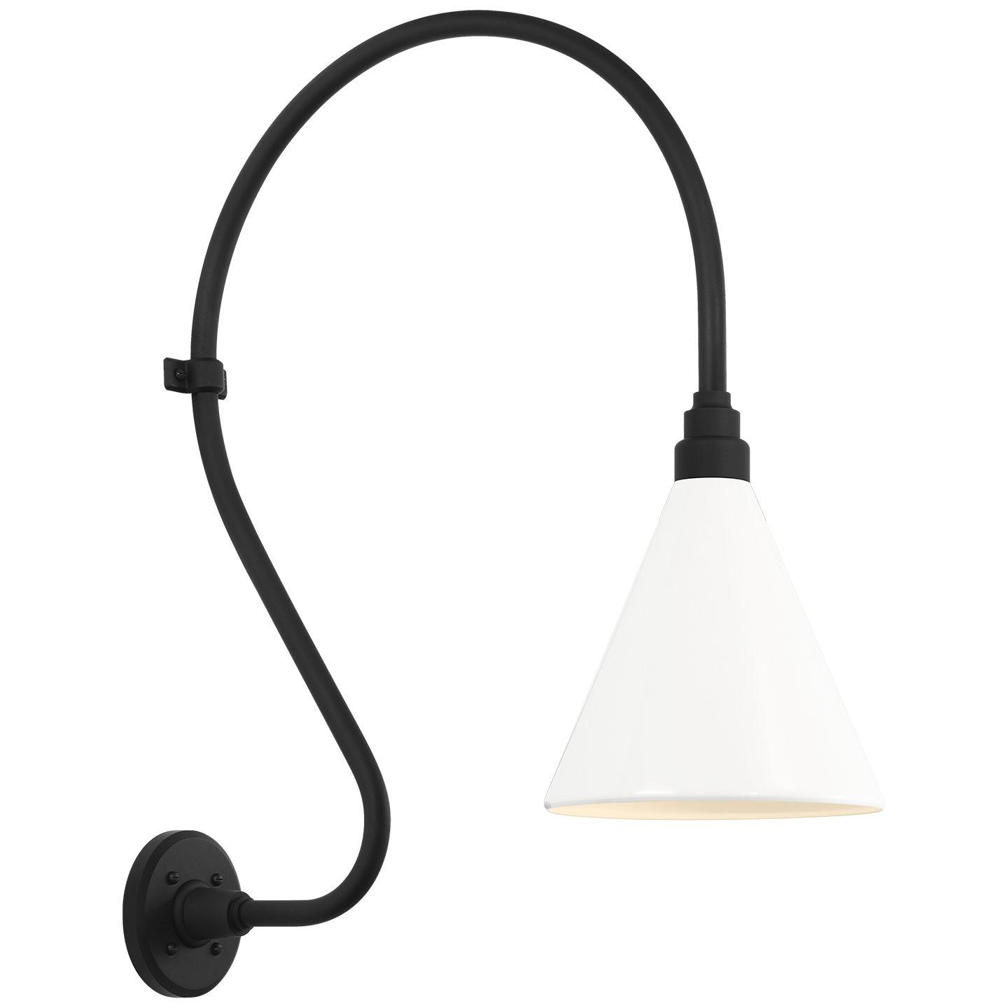 Academy 18" Larrabee Barn Light | Matte Black | 9 | 9" White Conical Savannah Shade