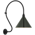 Academy 18" Larrabee Barn Light | Matte Black | 12.5 | 12.5" Green Conical Savannah Shade