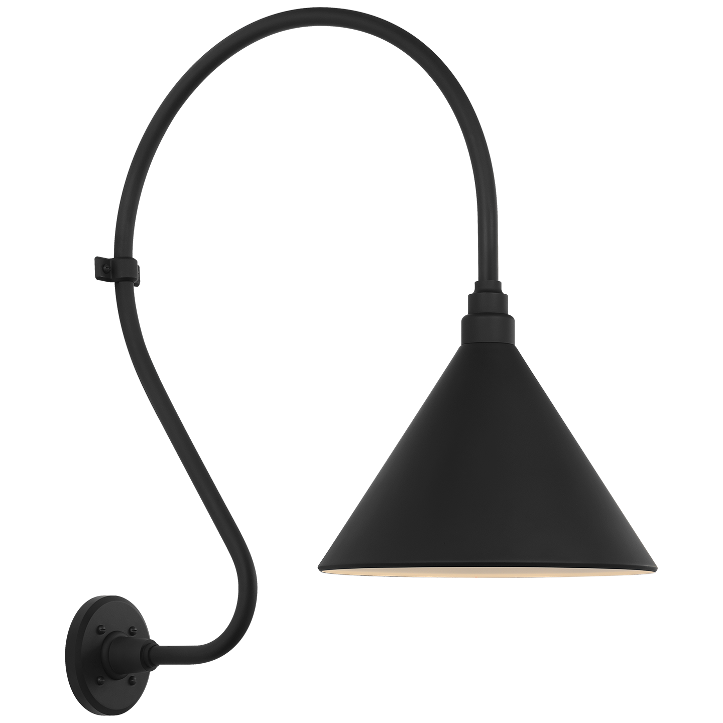 Academy 18" Larrabee Barn Light | Matte Black | 12.5 | 12.5" Matte Black Conical Savannah Shade
