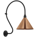 Academy 18" Larrabee Barn Light | Matte Black | 12.5 | 12.5" Soft Copper Conical Savannah Shade