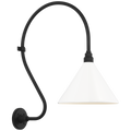 Academy 18" Larrabee Barn Light | Matte Black | 12.5 | 12.5" White Conical Savannah Shade
