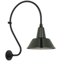 Academy 18" Larrabee Barn Light | Matte Black | 12.5 | 12.5" Green Bowers Shade