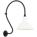 Academy 18" Larrabee Barn Light | Matte Black | 12.5 | 12.5" White Bowers Shade