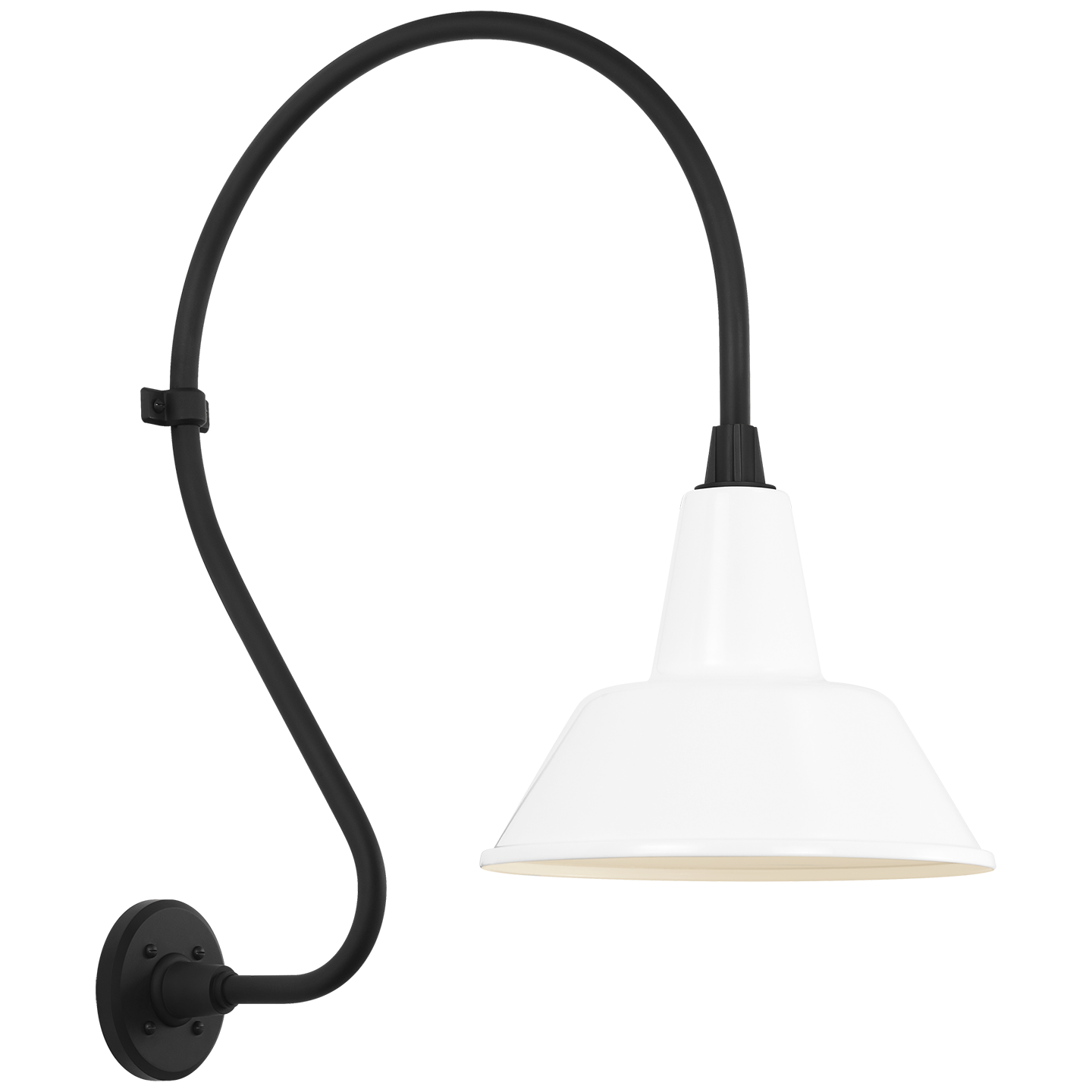 Academy 18" Larrabee Barn Light | Matte Black | 12.5 | 12.5" White Bowers Shade