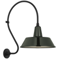 Academy 18" Larrabee Barn Light | Matte Black | 16 | 16" Green Bowers Shade