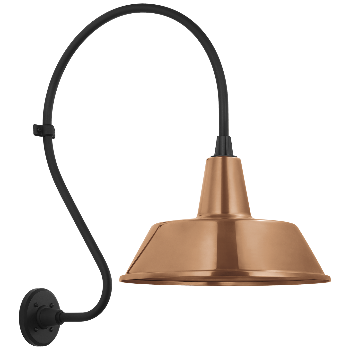 Academy 18" Larrabee Barn Light | Matte Black | 16 | 16" Soft Copper Bowers Shade
