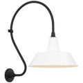 Academy 18" Larrabee Barn Light | Matte Black | 16 | 16" White Bowers Shade