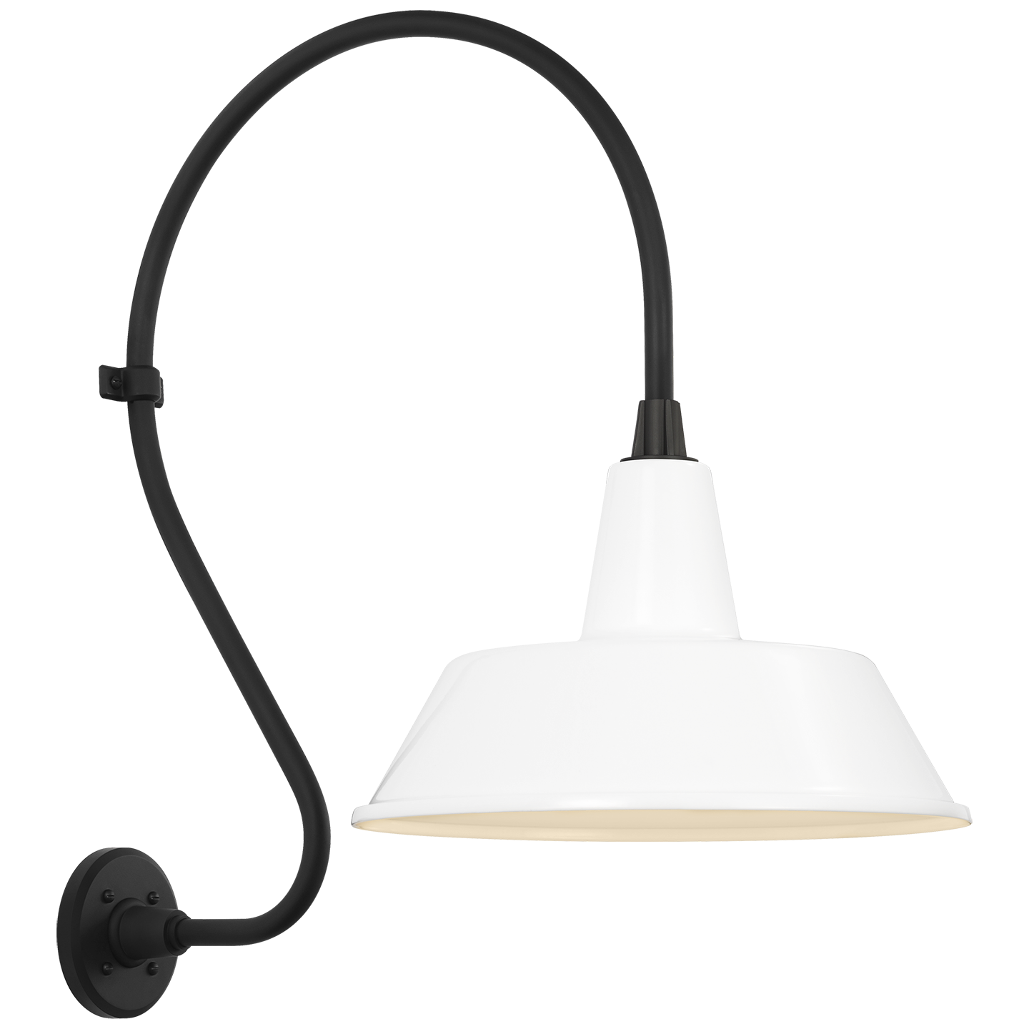 Academy 18" Larrabee Barn Light | Matte Black | 16 | 16" White Bowers Shade