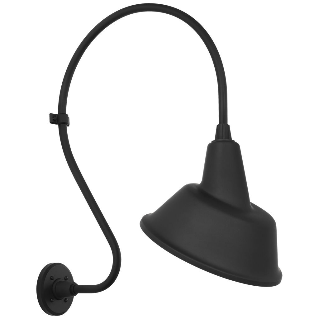 Academy 18" Larrabee Barn Light | Matte Black | 12.5 | 12.5" Matte Black Tilted Bowers Shade