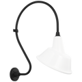 Academy 18" Larrabee Barn Light | Matte Black | 12.5 | 12.5" White Tilted Bowers Shade
