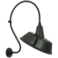 Academy 18" Larrabee Barn Light | Matte Black | 16 | 16" Green Tilted Bowers Shade