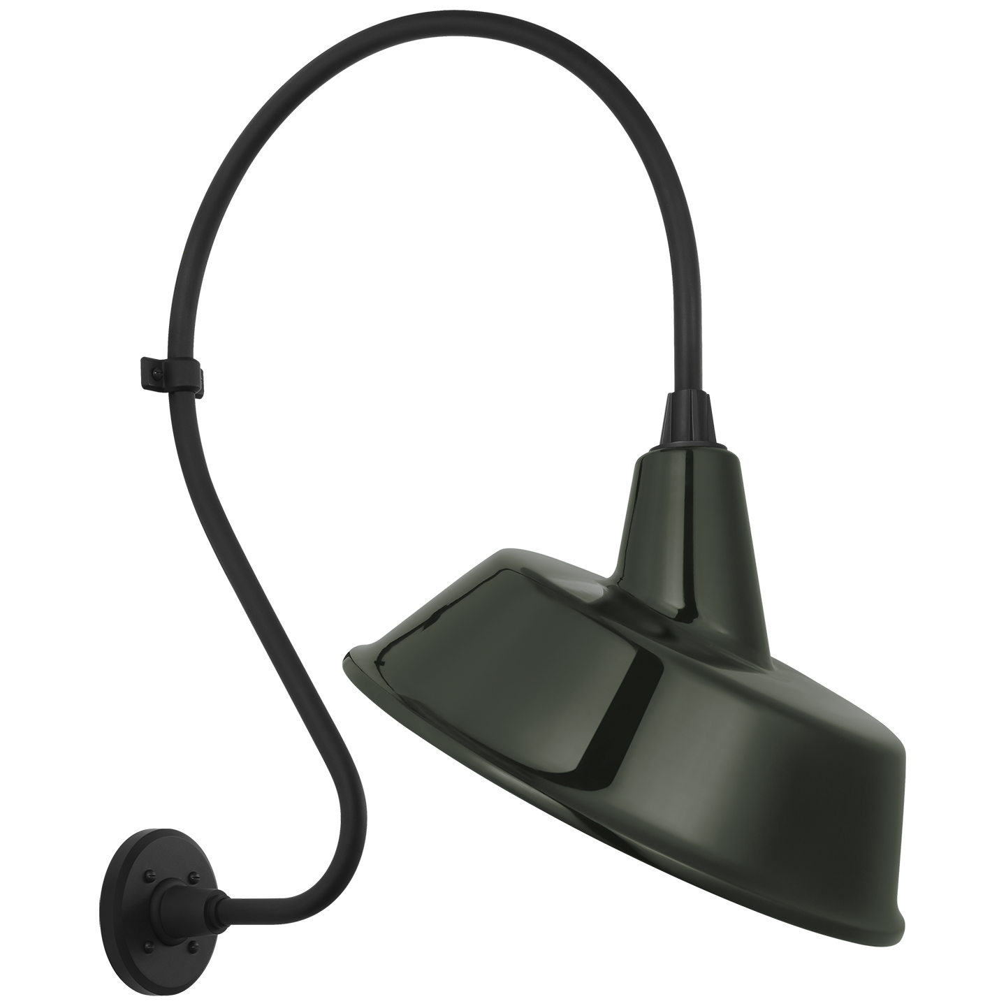 Academy 18" Larrabee Barn Light | Matte Black | 16 | 16" Green Tilted Bowers Shade