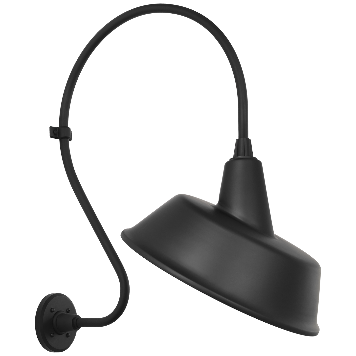 Academy 18" Larrabee Barn Light | Matte Black | 16 | 16" Matte Black Tilted Bowers Shade