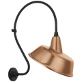 Academy 18" Larrabee Barn Light | Matte Black | 16 | 16" Soft Copper Tilted Bowers Shade