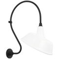 Academy 18" Larrabee Barn Light | Matte Black | 16 | 16" White Tilted Bowers Shade
