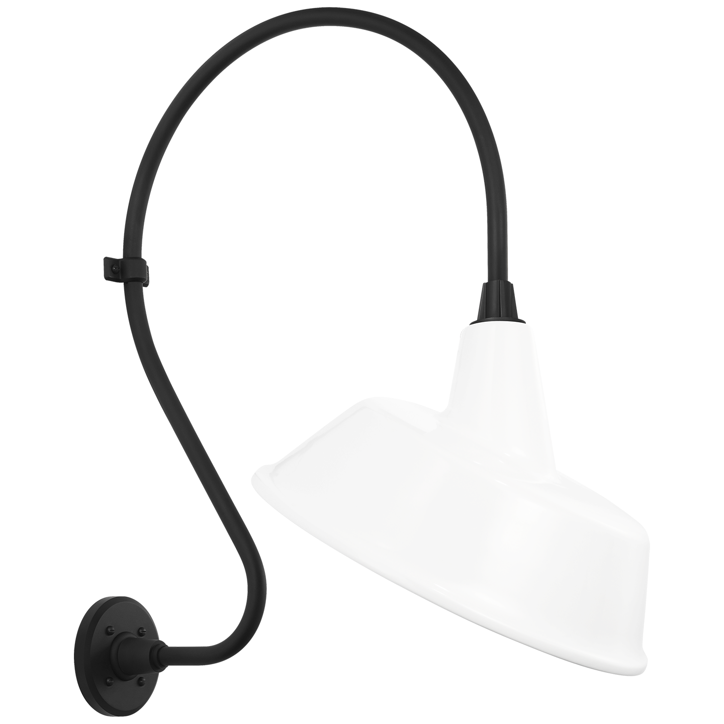 Academy 18" Larrabee Barn Light | Matte Black | 16 | 16" White Tilted Bowers Shade