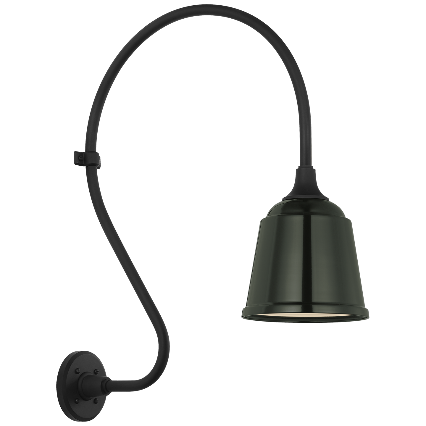 Academy 18" Larrabee Barn Light | Matte Black | 8 | 8" Green Rockhouse Shade