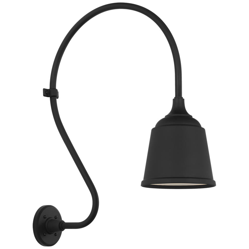 Academy 18" Larrabee Barn Light | Matte Black | 8 | 8" Matte Black Rockhouse Shade