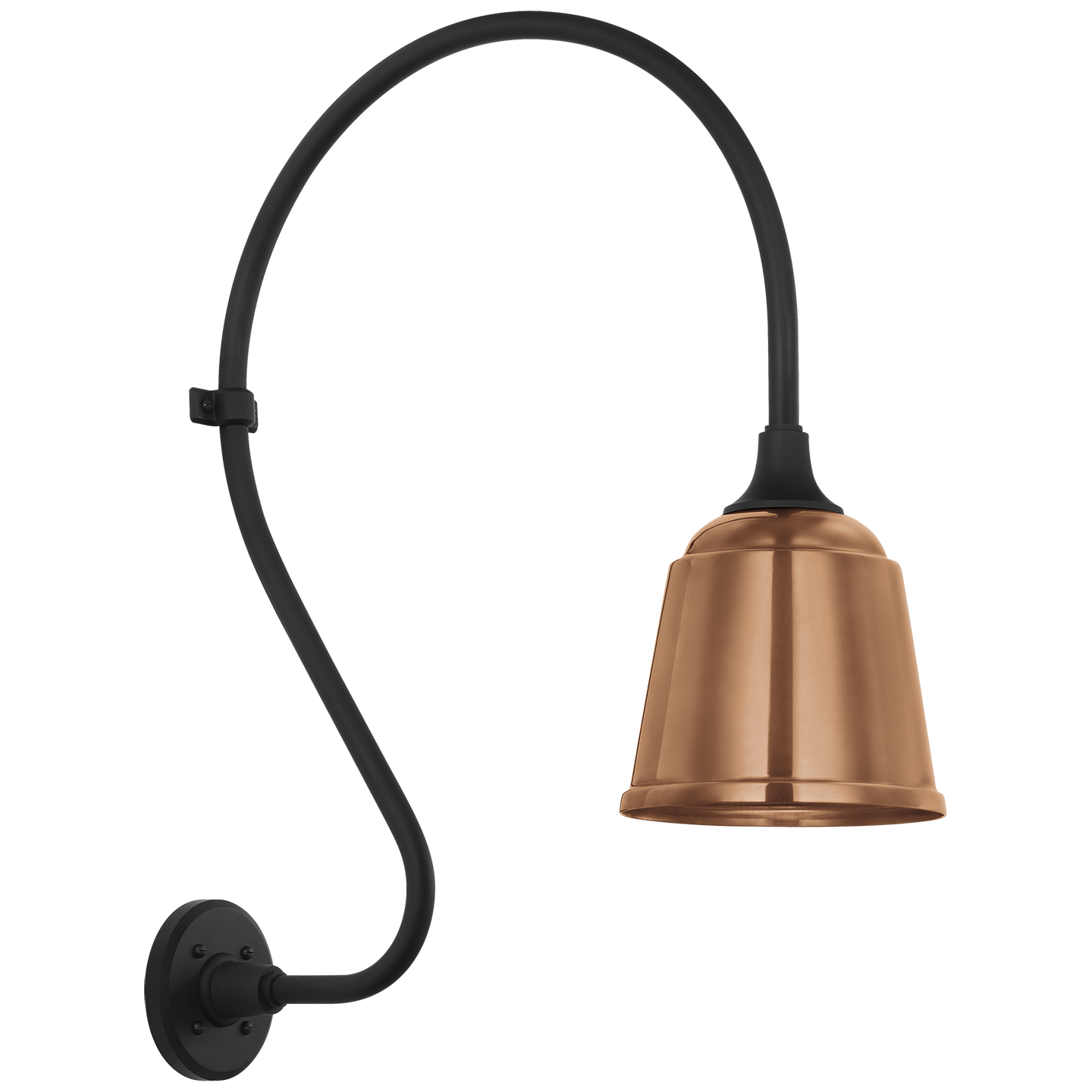 Academy 18" Larrabee Barn Light | Matte Black | 8 | 8" Soft Copper Rockhouse Shade