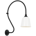 Academy 18" Larrabee Barn Light | Matte Black | 8 | 8" White Rockhouse Shade