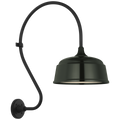 Academy 18" Larrabee Barn Light | Matte Black | 12.5 | 12.5" Green Rockhouse Shade