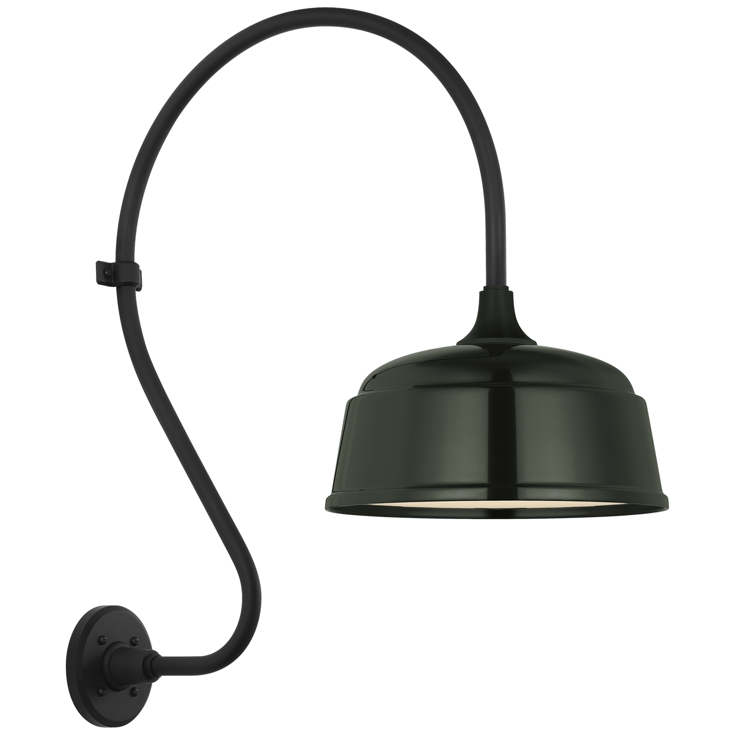 Academy 18" Larrabee Barn Light | Matte Black | 12.5 | 12.5" Green Rockhouse Shade