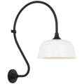 Academy 18" Larrabee Barn Light | Matte Black | 12.5 | 12.5" White Rockhouse Shade