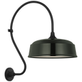 Academy 18" Larrabee Barn Light | Matte Black | 16 | 16" Green Rockhouse Shade