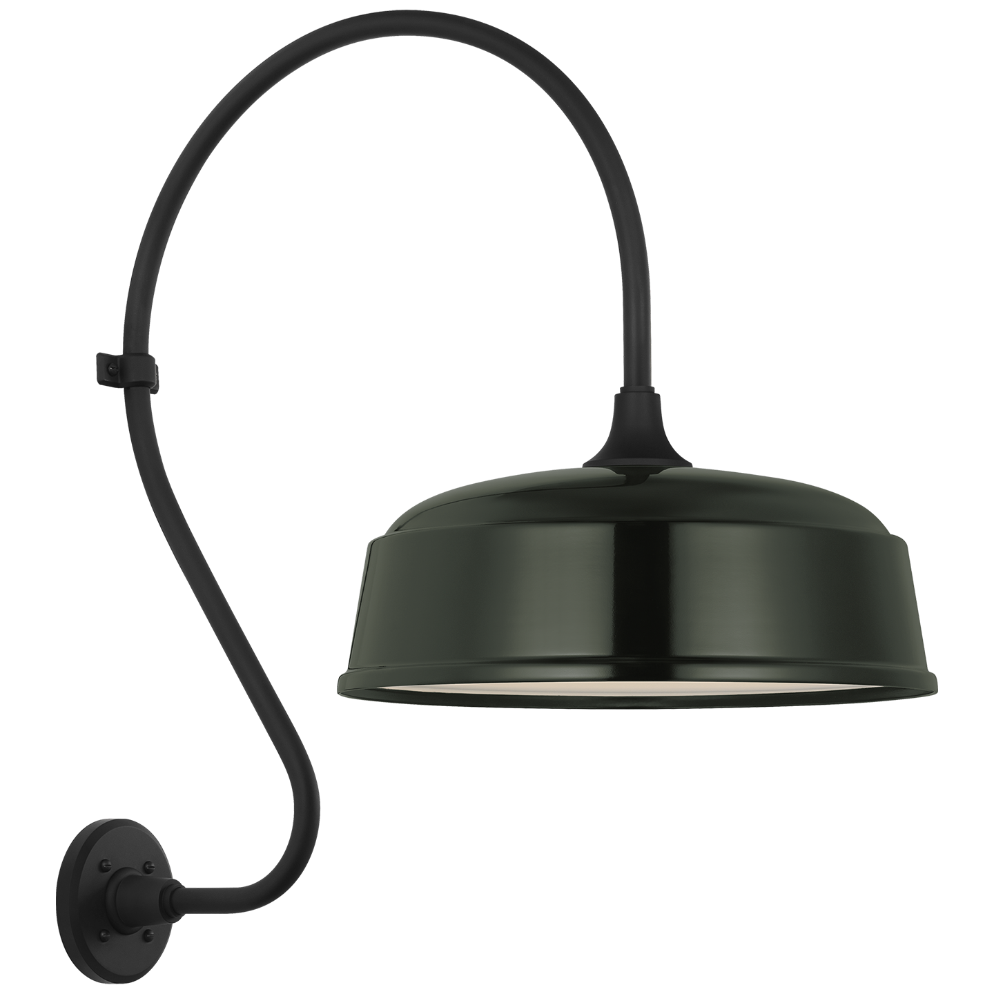 Academy 18" Larrabee Barn Light | Matte Black | 16 | 16" Green Rockhouse Shade