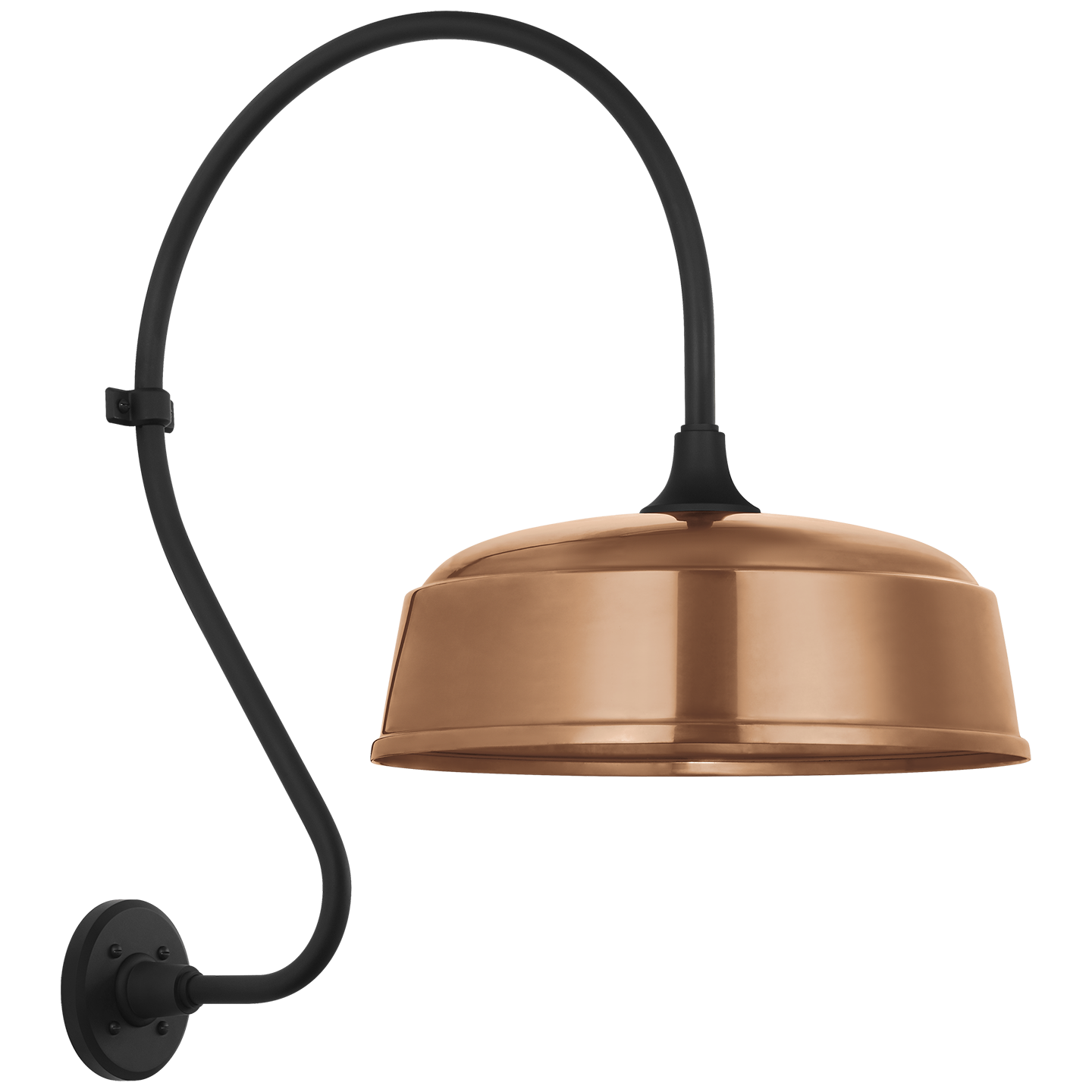 Academy 18" Larrabee Barn Light | Matte Black | 16 | 16" Soft Copper Rockhouse Shade