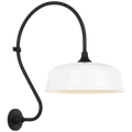 Academy 18" Larrabee Barn Light | Matte Black | 16 | 16" White Rockhouse Shade