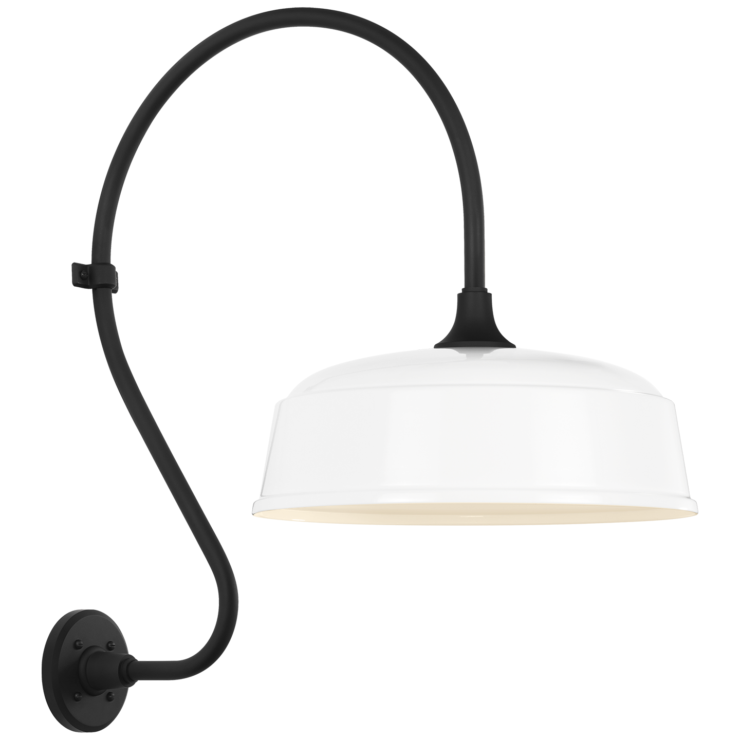 Academy 18" Larrabee Barn Light | Matte Black | 16 | 16" White Rockhouse Shade