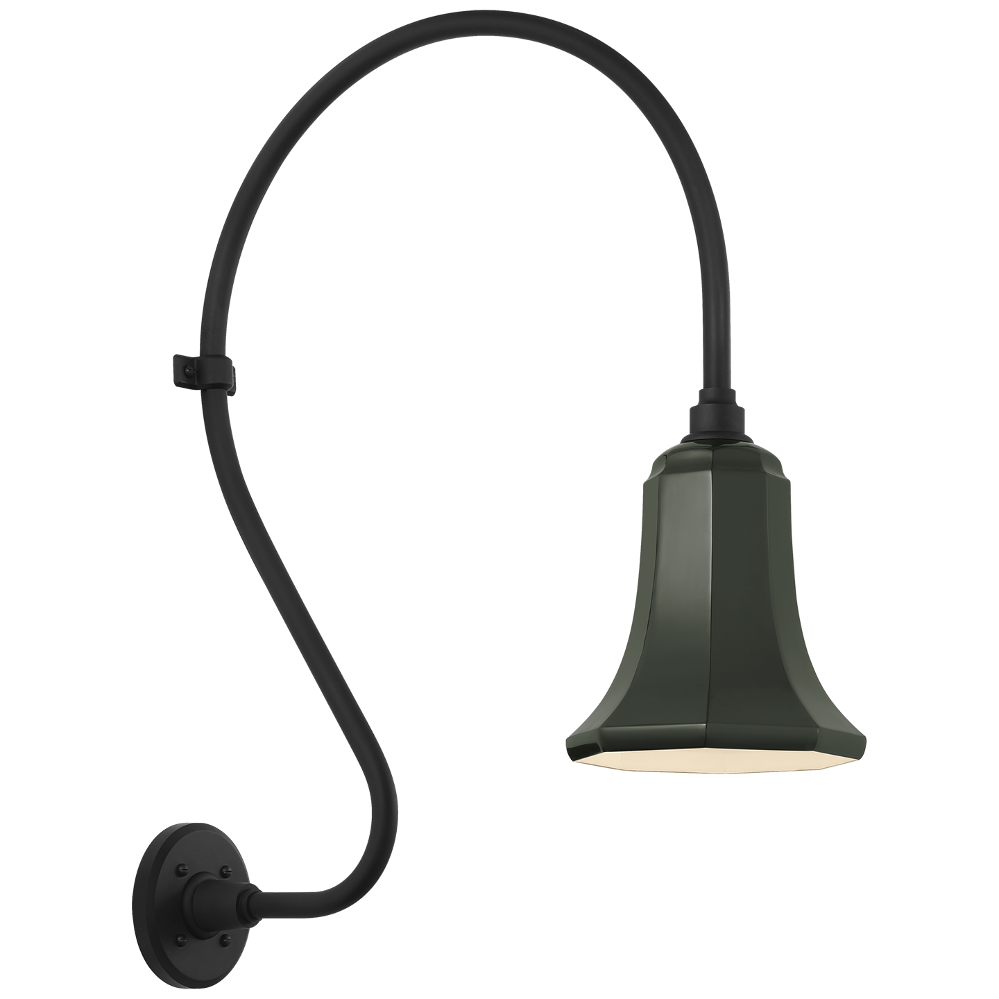 Academy 18" Larrabee Barn Light | Matte Black | 7.5 | 7.5" Green Savannah Shade
