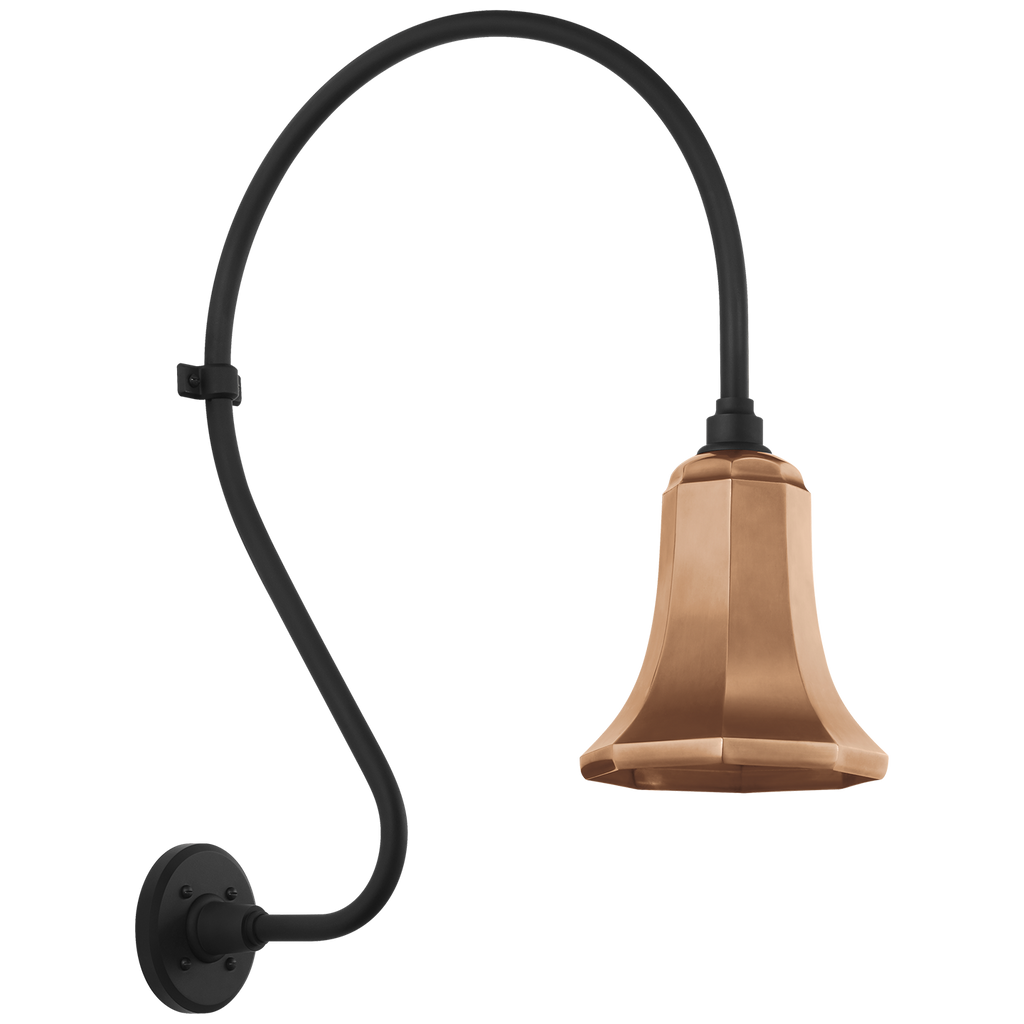 Academy 18" Larrabee Barn Light | Matte Black | 7.5 | 7.5" Soft Copper Savannah Shade