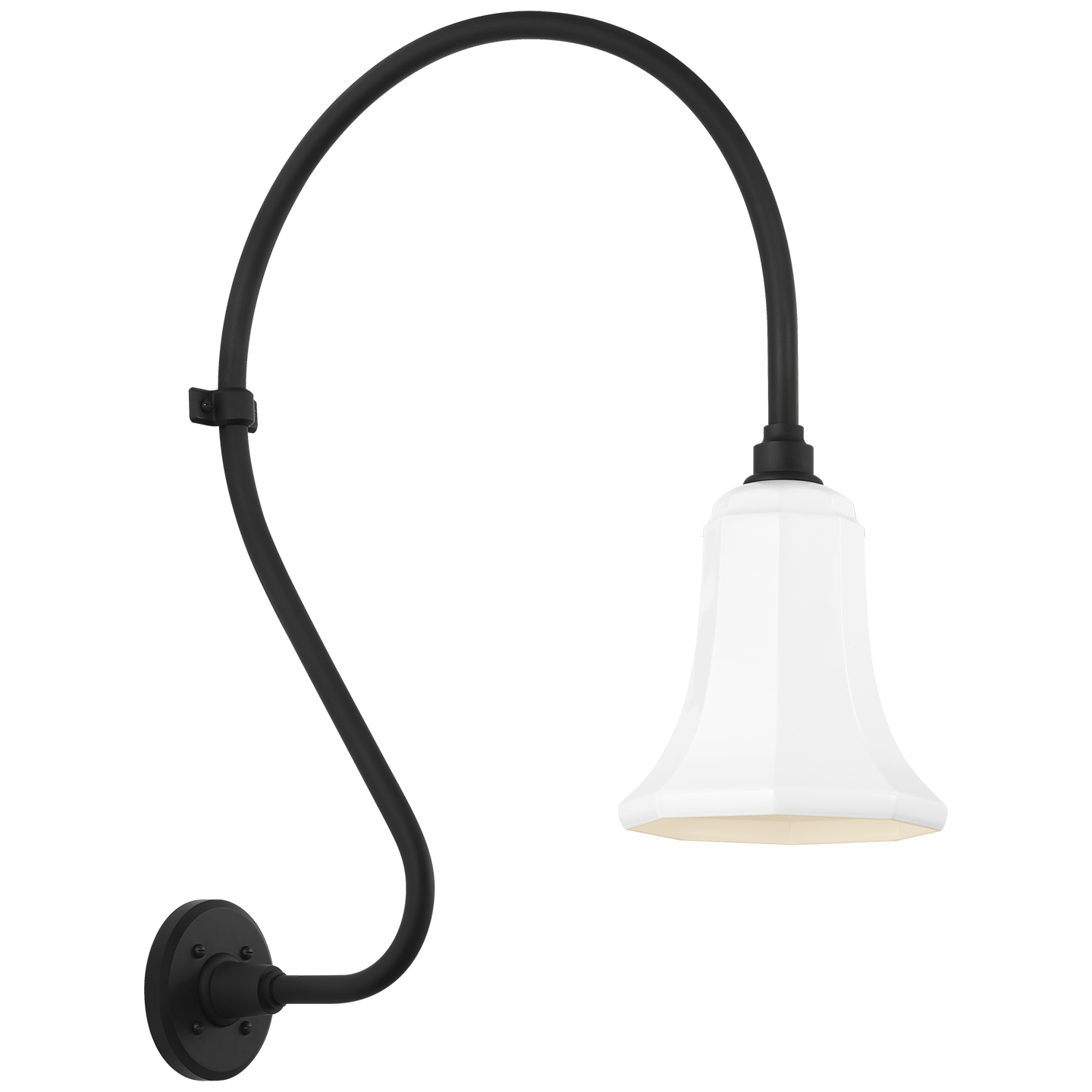 Academy 18" Larrabee Barn Light | Matte Black | 7.5 | 7.5" White Savannah Shade