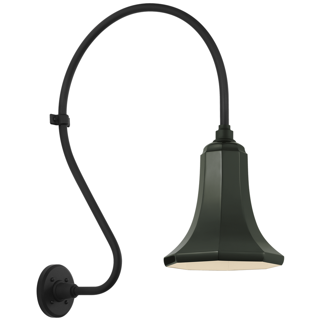 Academy 18" Larrabee Barn Light | Matte Black | 9.25 | 9.25" Green Savannah Shade